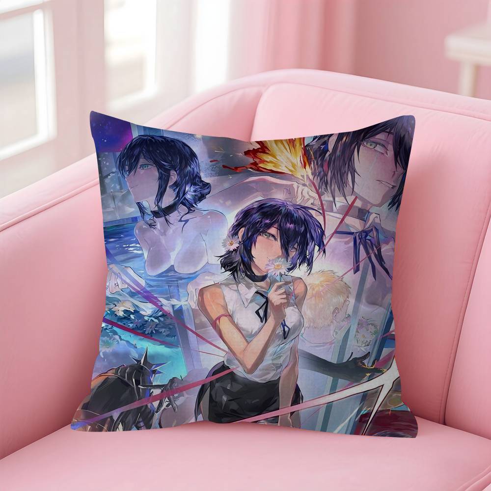 Anime CChainsaw Man The Movie Reze Arc Cushion Cover Inches Farmhouse Decor Home Throw Pillow Covers For Couch Decorations