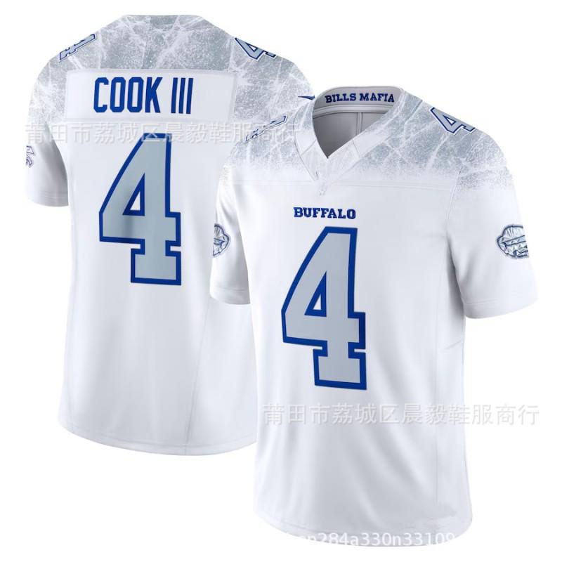 Buffalo Bills NFL Fútbol Jersey Allen 0 4 17 73 Gris Blanco Edición Speed Hombre Mezcla de Algodón Bordado Ropa Deportiva