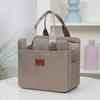 Solid Lunch Bag with Aluminum Foil Interior Zipper Closure, Large Capacity Portable Work Tote Bag, Storage Bag, Handbag