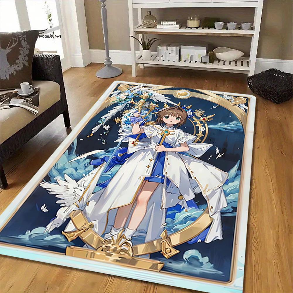 Elegant Blue Floral Dress Decoration,Carpet,Living Room,Bedroom, Non-slip,Square rug