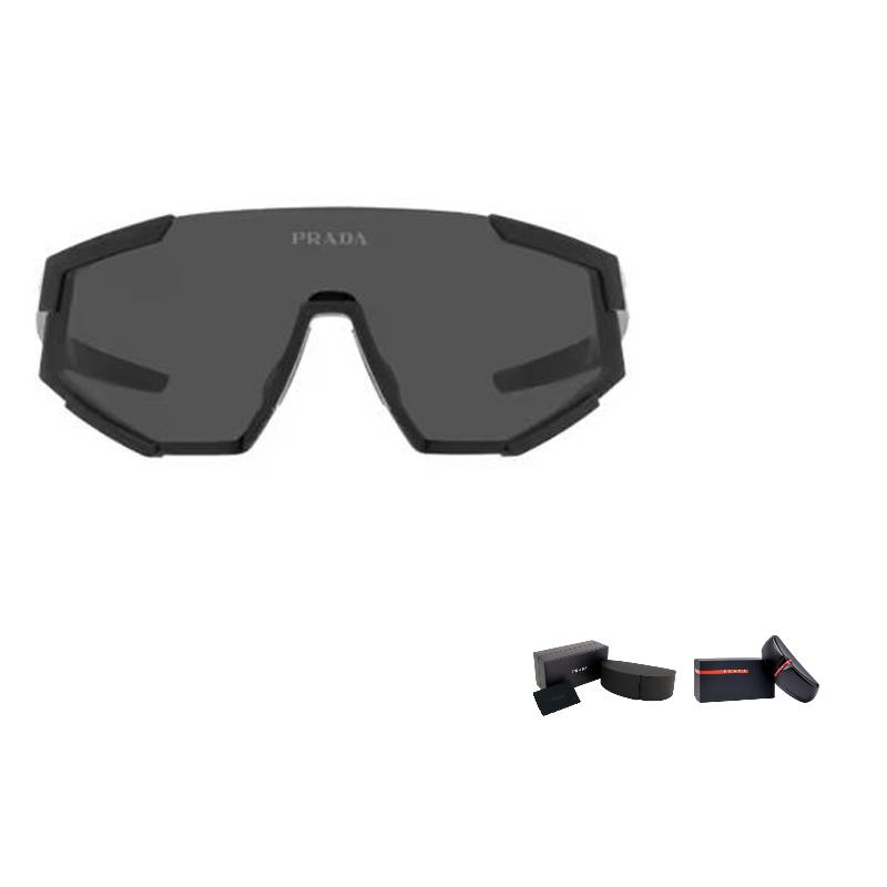 Prada Logo Plastic Irregular Frame Sunglasses Men sunglasses Black PS04WSDG006F