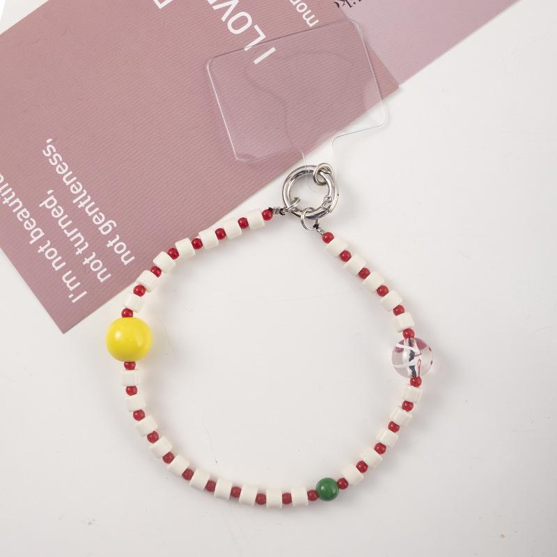 Handmade Douyin-Style Beaded Phone Chain with Bear & Butterfly Pendant.