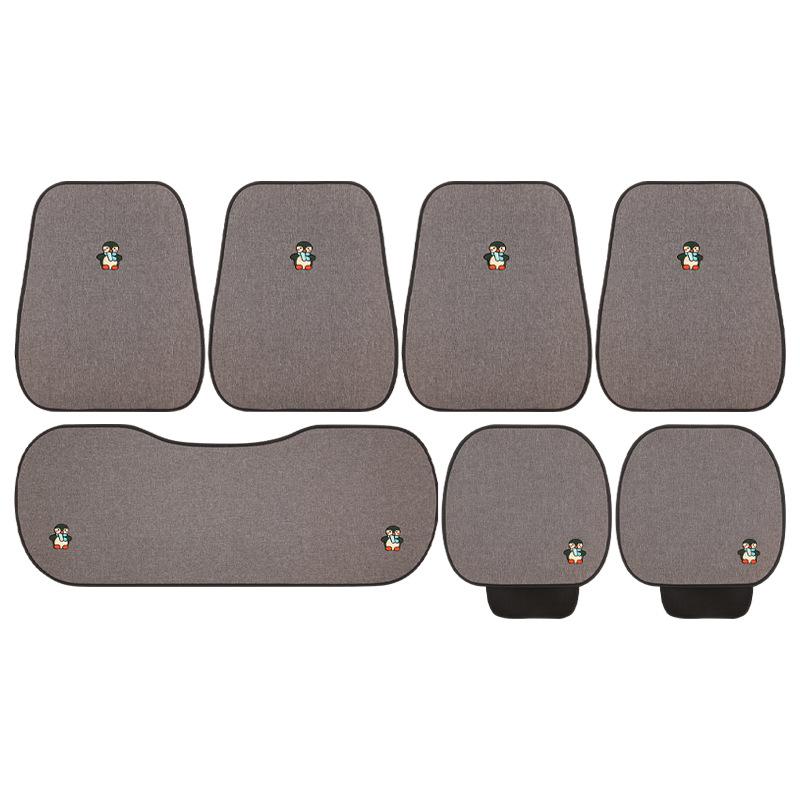 All-Season Penguin Cartoon Seat Cushion for Peugeot 408, 408X, 508, 4008 - Cotton Linen Design for Women