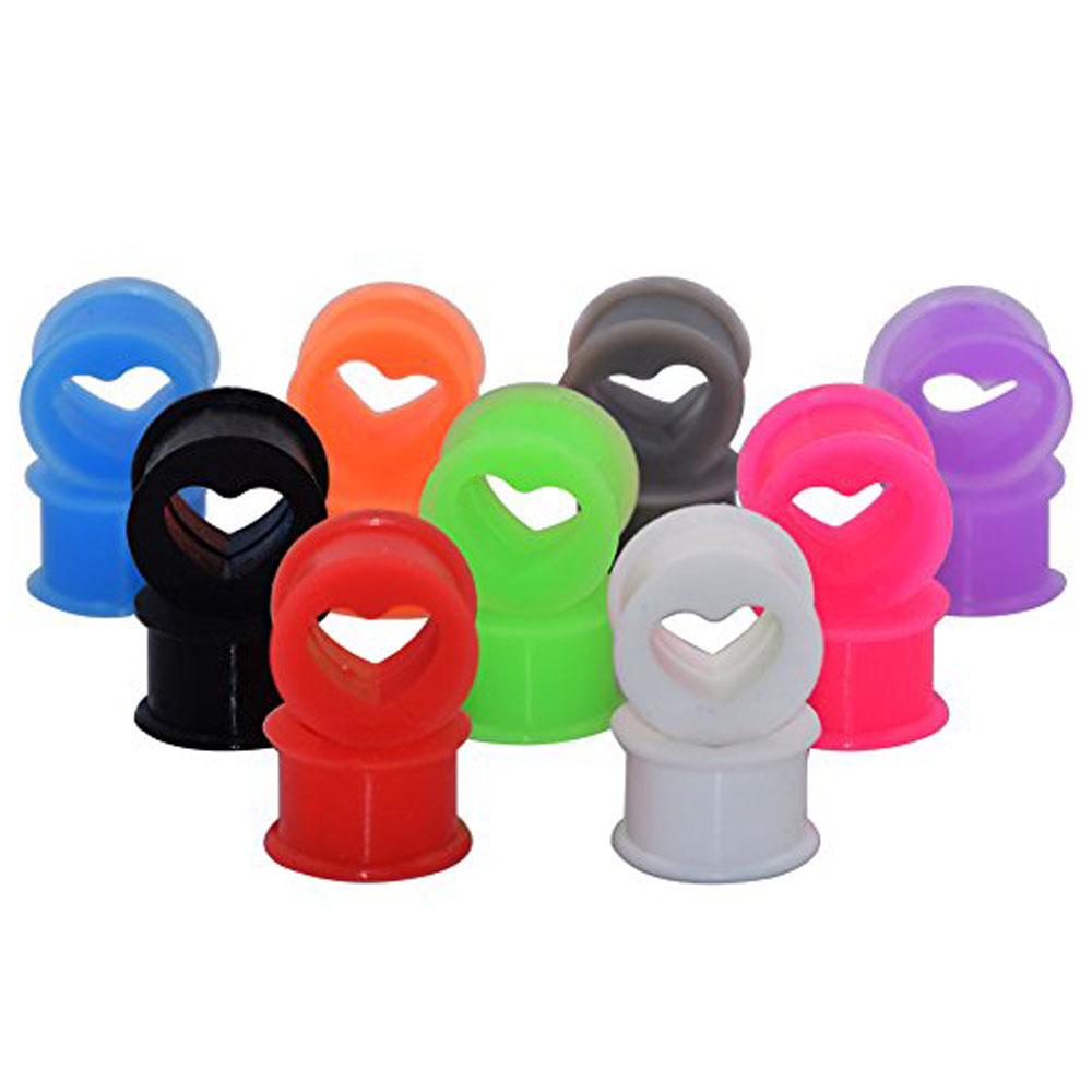 1 Paar Herz Weiche Flexible Silikon Ohrstöpsel Doppelt Gewölbte Dehner Flesh Tunnels Körperschmuck 6-20mm Mehrere Farben