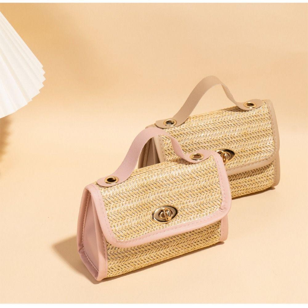 New Fashion Ladies Handbag Woven Straw Large Capacity Underarm Bag Tote Bag Comfortable Cross Body Messenger Bag