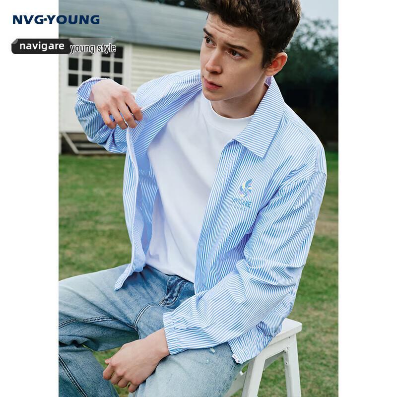 Navigare Men s Striped Long-Sleeve Cotton Shirt XL