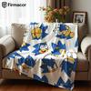 Anime Sonic Pattern Lightweight Microfiber Soft Christmas Fleece Blanket Warm Cozy Throw for Bed Sofa Office Travel All Season