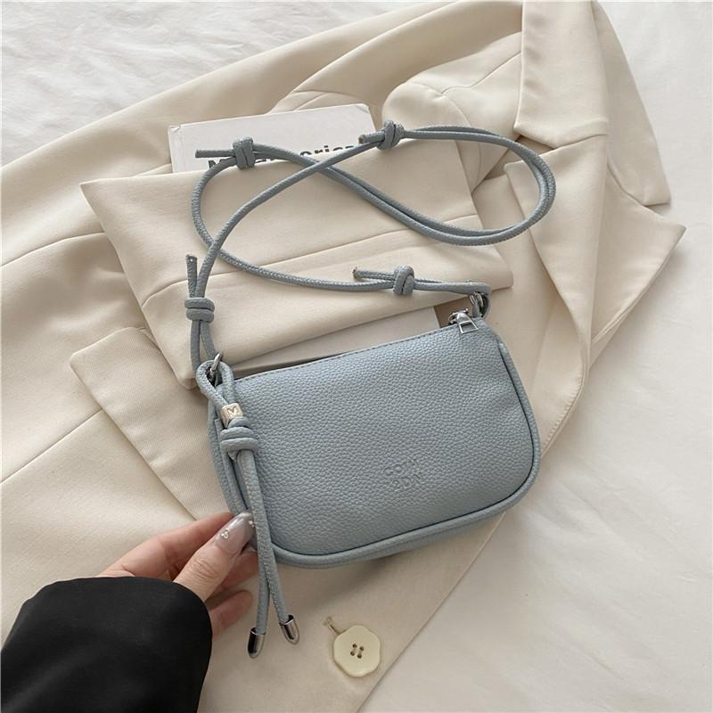 Simple Solid Color Lychee Texture Women Casual Shoulder Bag For Daily Use