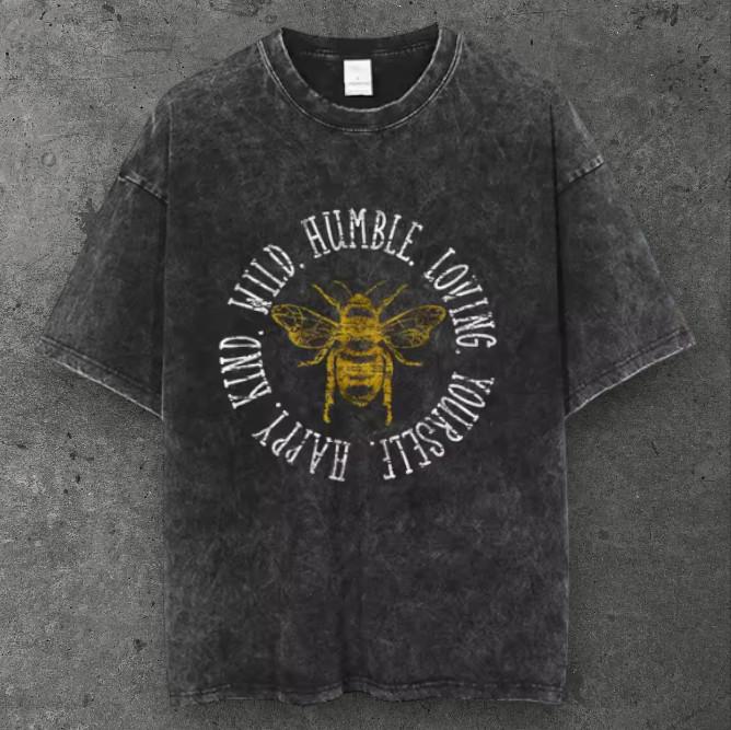 Unisex Honeybee Affirmation T Shirt Black Vintage Nature Aesthetic S-3XL S разноцветный