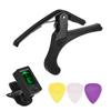 Guitar Accessory Set for Beginners with Clip On LCD Digital Guitar Tuner Lightweight Guitar Capo 3pcs Guitar Picks