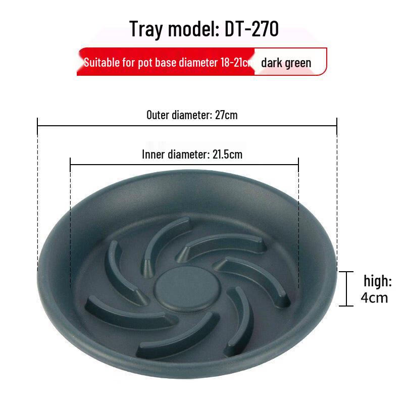 Thickened Plastic Round Flower Pot with Tray