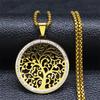 Yoga Flower of Life Stainless Steel Necklace for Women Men Gold Color Aesthetic Seed of Life Sacred Geometry Chain Jewelry N4834
