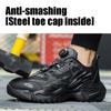 Labor Protection Shoes, Male Anti-smashing and Anti-piercing Safety Shoes, Steel Wire Rotating Buckle, Untied Shoelace, Cool Protection