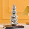 Tower Shaped Mini Snow Pine Tree Stable Mini Christmas Tree Creative Flocked Cedar Tree  Party