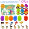 1/2Set Prefilled Easter Eggs Easter Basket Stuffers with Dinosaur Toys Filled Easter Gifts for Kids Home Party Decoration 24Pcs