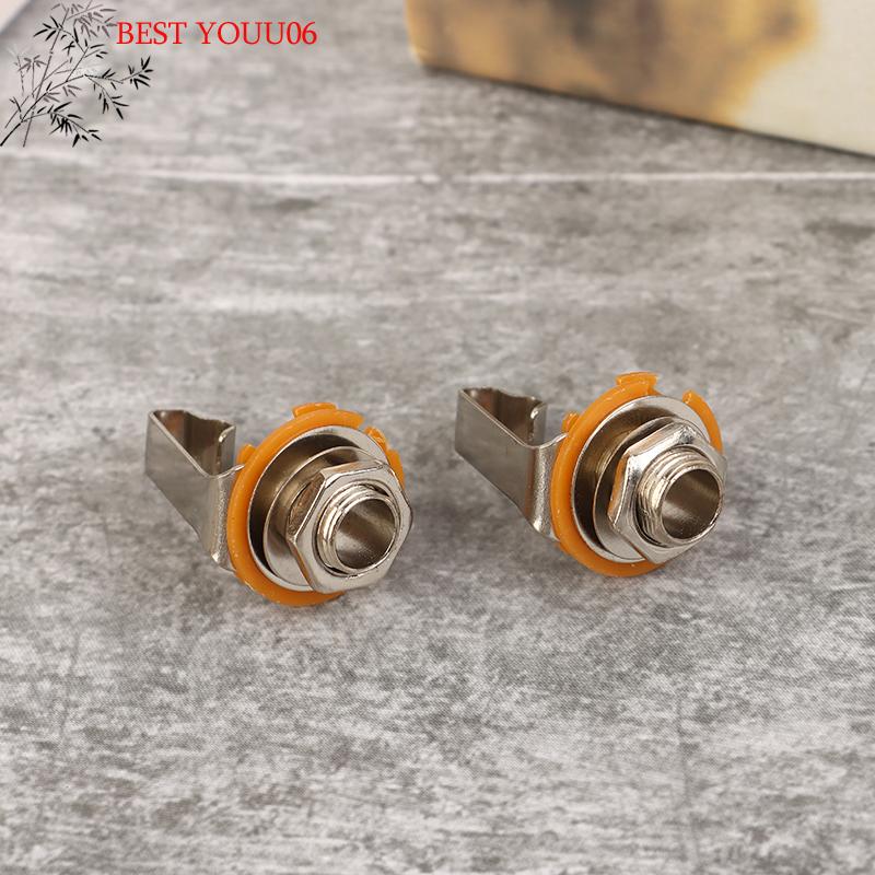 (YOUU06)5pcs Electric Guitar Input Jack For Electric Guitar Bass Guitar 1/4"" (6.35mm) 6.5MM Mono Jack Socket Nut & Washer