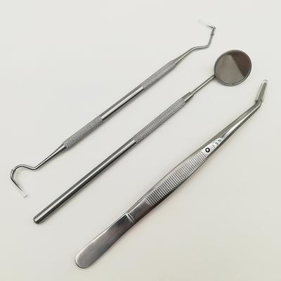 3Pcs Stainless Steel Dental Tools Kit Teeth Whitening Dentist Pick Scaler Mouth Mirror Lab Tools