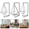 Decorative Iron Plant Stand Modern Geometric Styles Stable Construction For Living Spaces Balcony Use