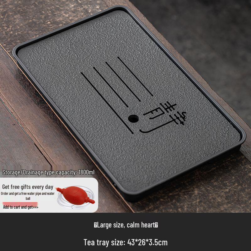 Modern Imitation Wujin Porcelain Tea Tray with Drainage for Dry Brew - Light Luxury Style Tea Table Set