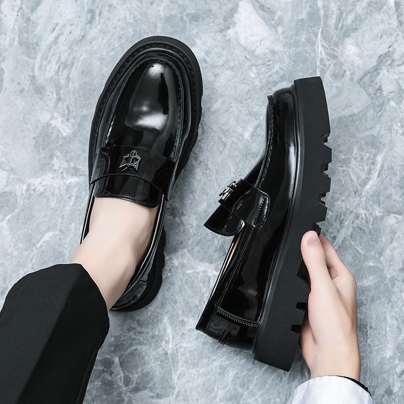 2025 Allround Leder Herren Slipper Neue Dicke Sohle Herren Business Schuhe Luxusmarke Männlich Bequeme Loafer