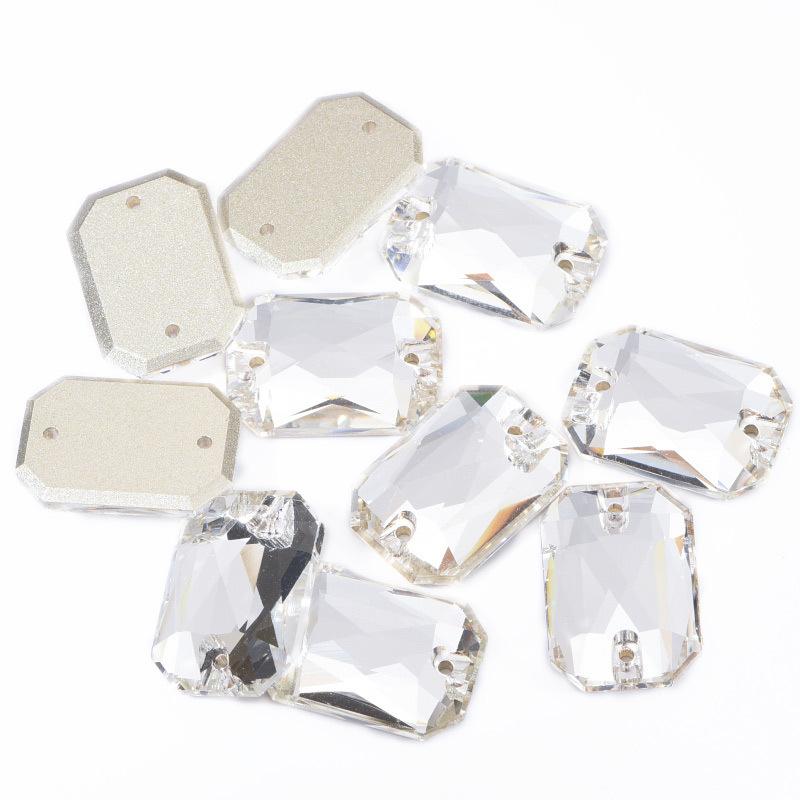 K9 Glass Crystal Rectangular Octagonal Hand Sewn Diamond Diy Rhinestone Clothing Creative Beauty Accessories