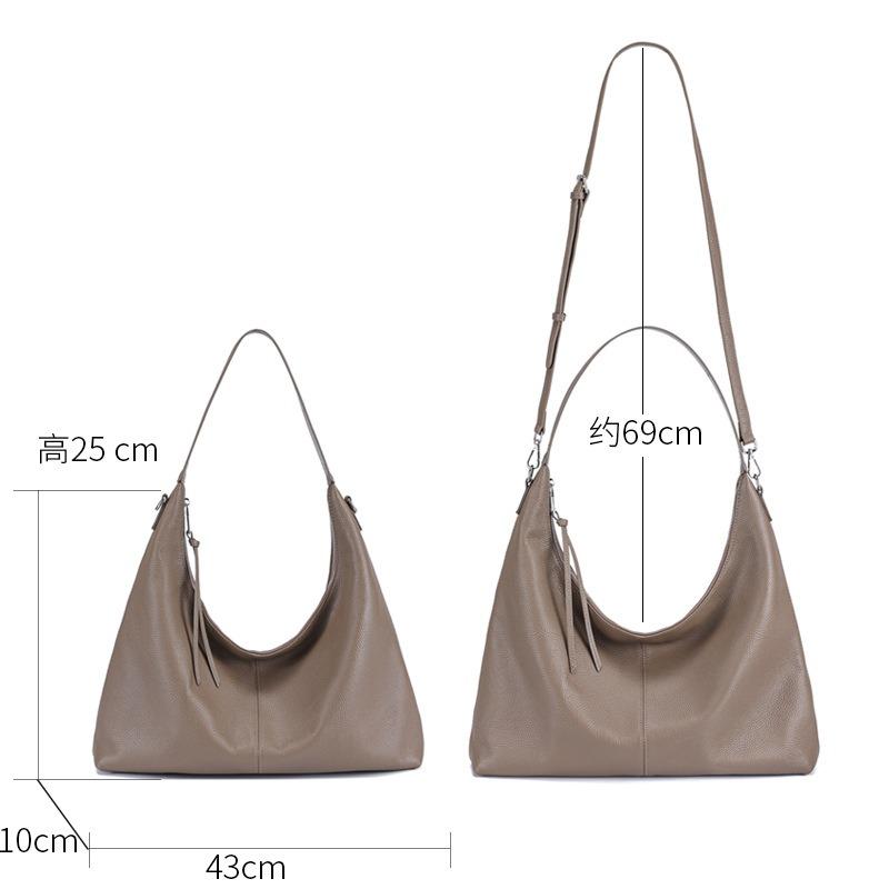 Cowhide Bag Women's Leather Messenger Bag New Large-capacity Tote Bag Women's Niche Versatile Commuter Shoulder Bag
