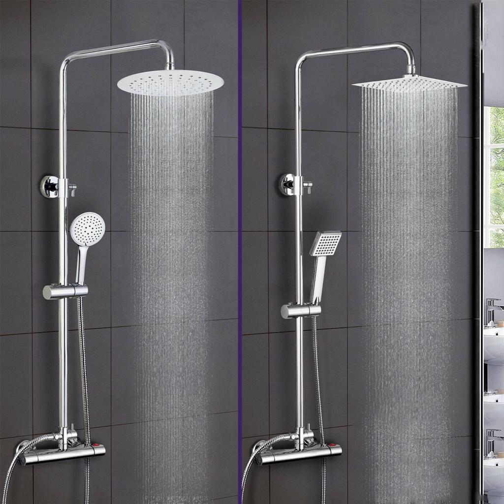 8 Inch Thermostatic Shower Set Hot Cold Shower Faucet Shower Faucet Rain Shower Set Bathtub Round Square Thermostatic Shower Mixer