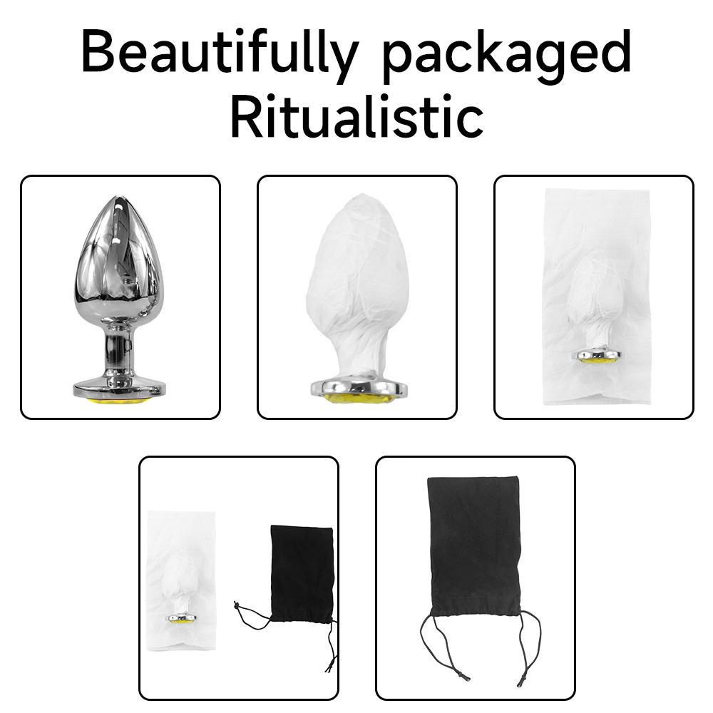 Color Blind Box Stainless Steel Metal Crystal Anal Plug Anal Prostate Stimulator , Unisex Adult Sexy Sex Toys , Sex Toys