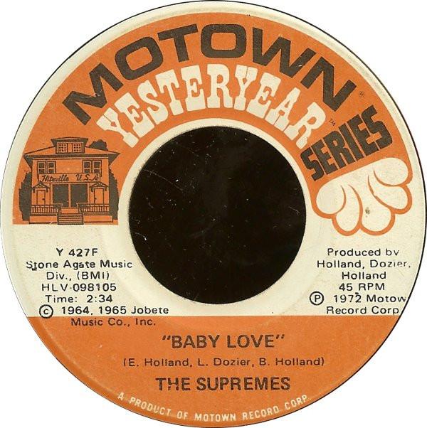 

7inch Record SUPREMES - Baby Love / Where Did Our Love Go Y427F Motown 1972 US Soul/Funk Used