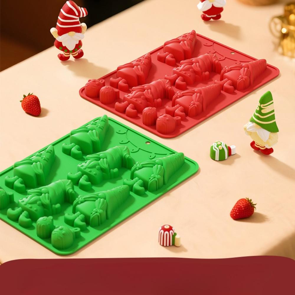 Silikonform Aromaterapi Julenissen Lys Resin Gips Leire til Jul Håndlaget DIY Festdekor Gjenbrukbar Håndverksform