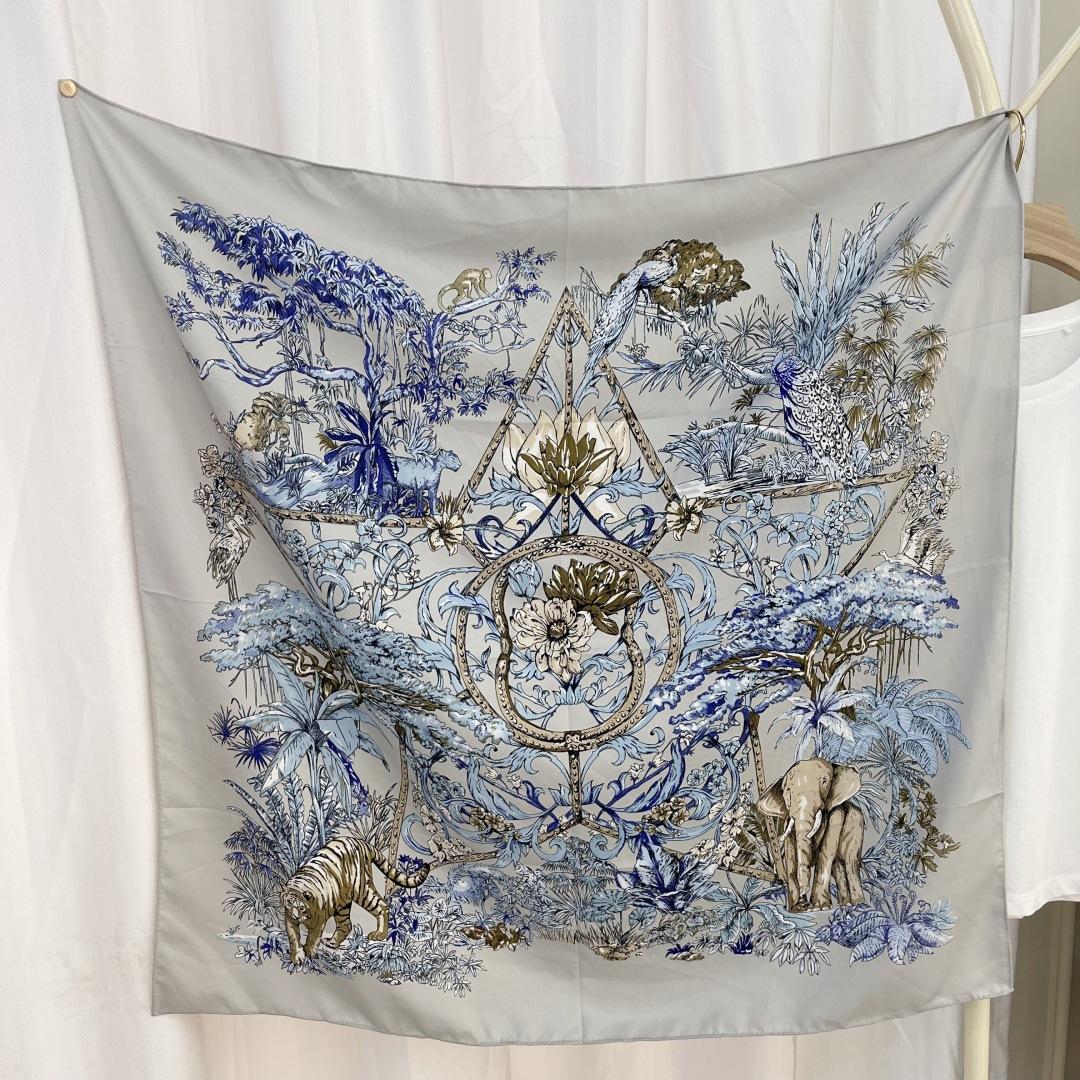 

Высококачественный новый весенне-летний платок большого размера с цветочным принтом, модный и универсальный, для защиты от солнца, головной платок, декоративный платок, шарф для женщин 90CM