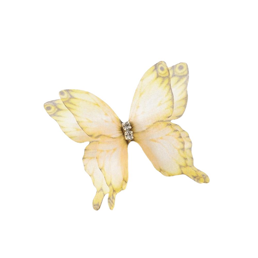 50Pcs 3D Organza Fabric Butterfly Appliques Double-layer Colorful Chiffon Butterfly Embroidered Patches Translucent