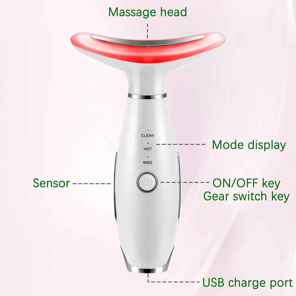 7-in-1 Red-Light-Therapy-for-Face and Neck, Face Neck Massager for Daily Skin Care Routine