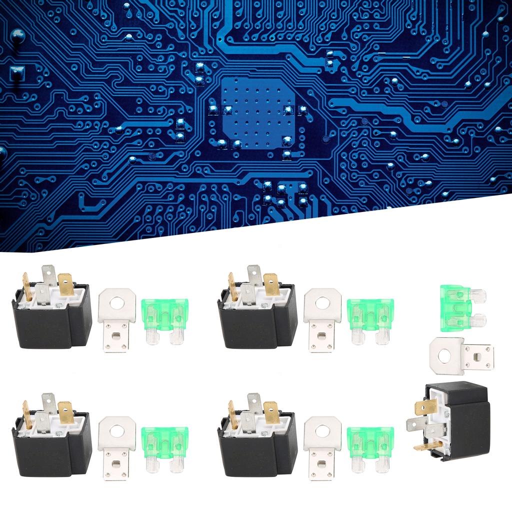 5pcs Car Flasher Relay 4Pins 12V 30A Vehicle Shockproof Waterproof Light Controlling JD1912