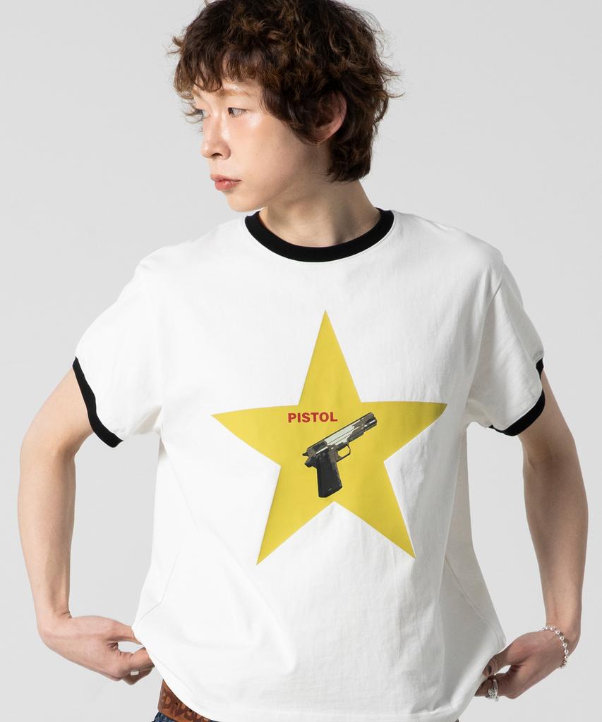 GLACK Gt122 Pistol Star Ringer T-Shirt (White)