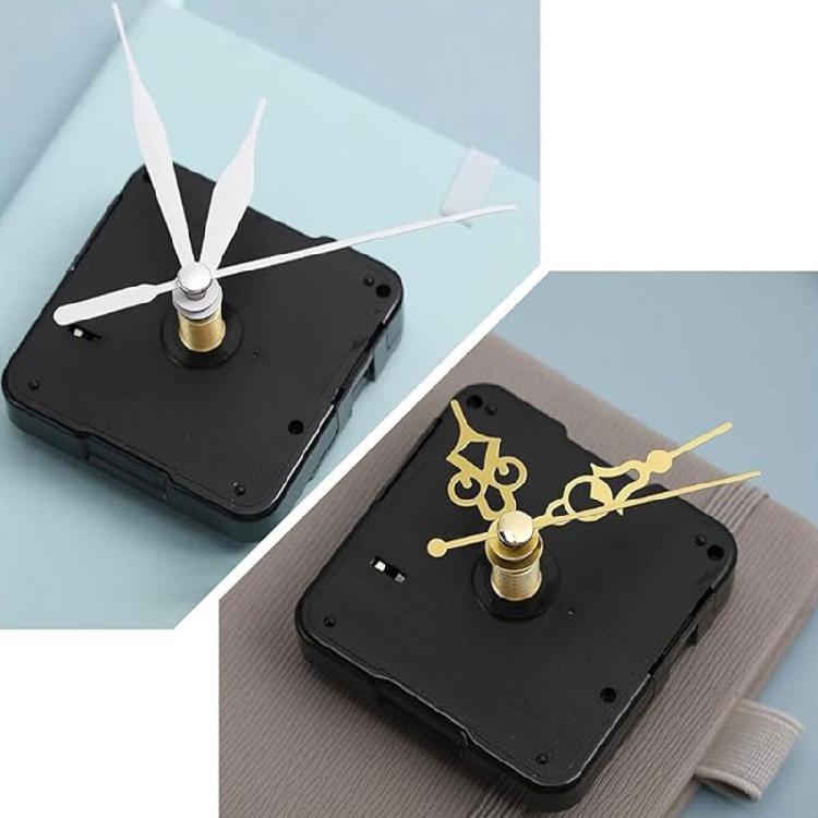 Precisions 5Pcs Quiet Clock Movement Set Plastic Mechanism with Different Pairs of Hands for Smooth Timekeeping Repair