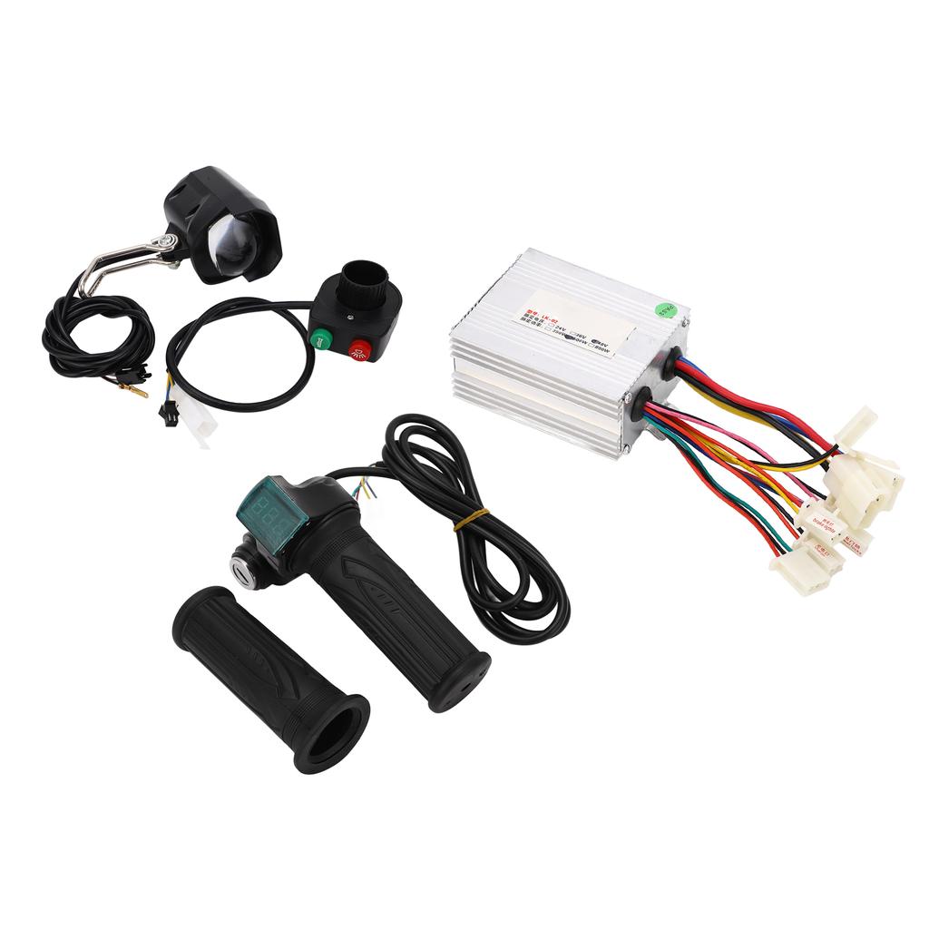 48V 500W Electric Bicycle Throttle Controller Kit Stable Electric Bike Controller Handlebar Kit with Headlight