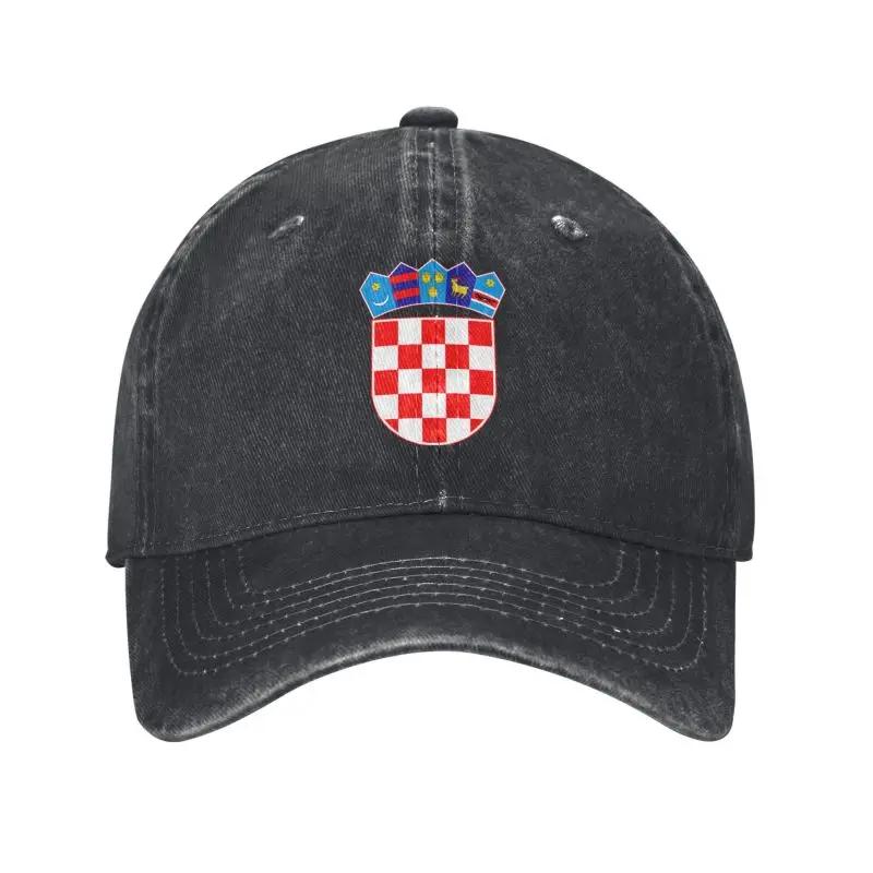 Custom Punk Cotton Coat Of Arms Of Croatia Baseball Cap for Unisex Women Breathable Dad Hat PerforUnisexce