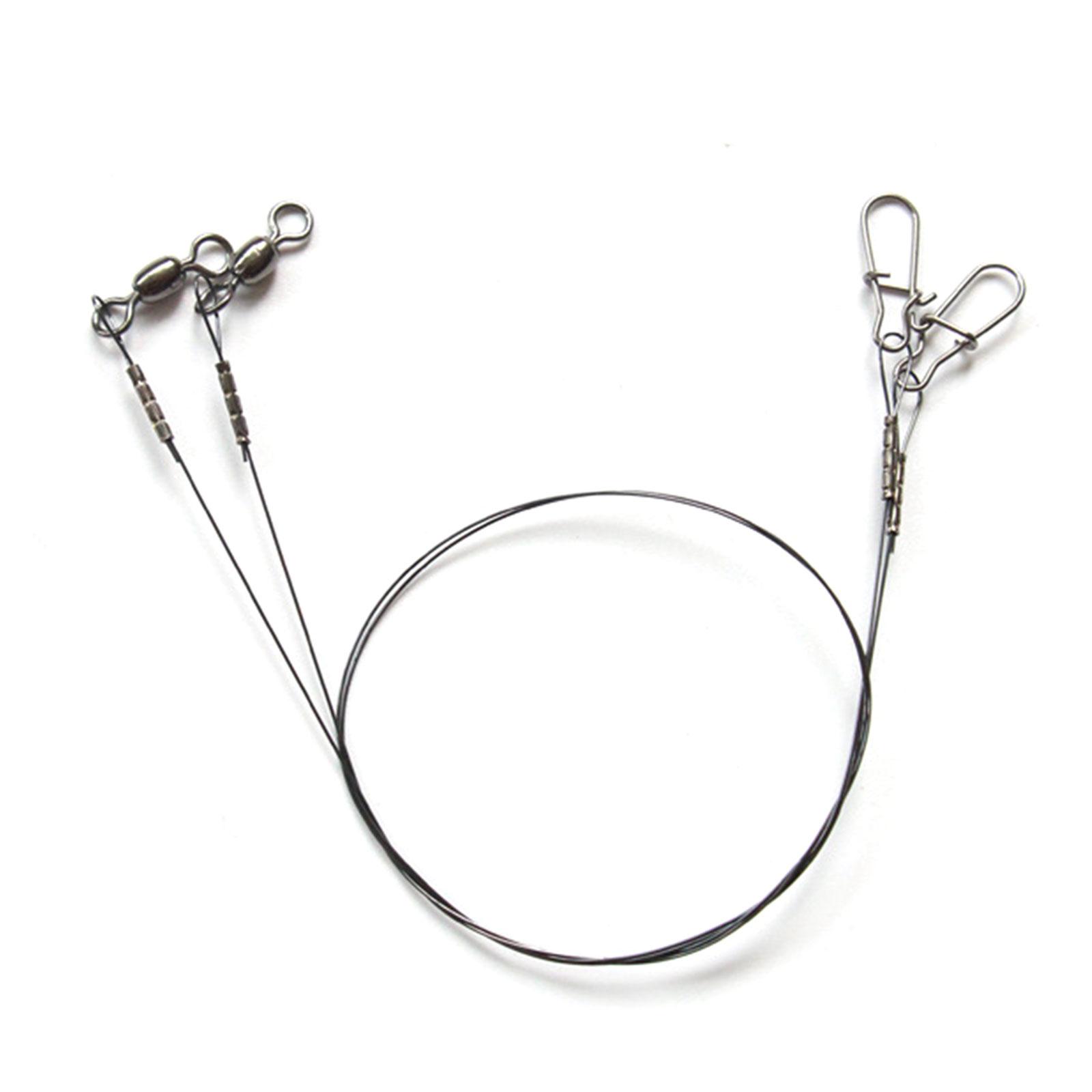 

2 шт. Поводки из рыболовной проволоки, титановый поводок для лески, рыболовные аксессуары с вертлюжками и застежками, поводки из проволоки для рыбалки 35