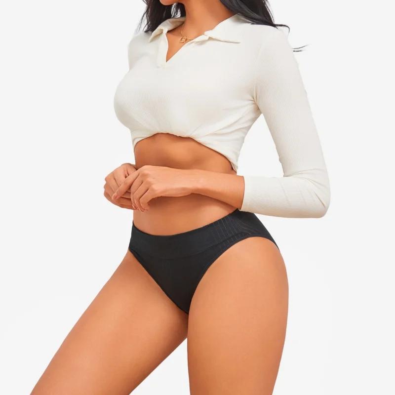 Damen Nahtloser Baumwollslip Damen Übergröße Slips Einfarbige Atmungsaktive Unterwäsche Damen Niedrige Taille Weiche Dessous S-XXL