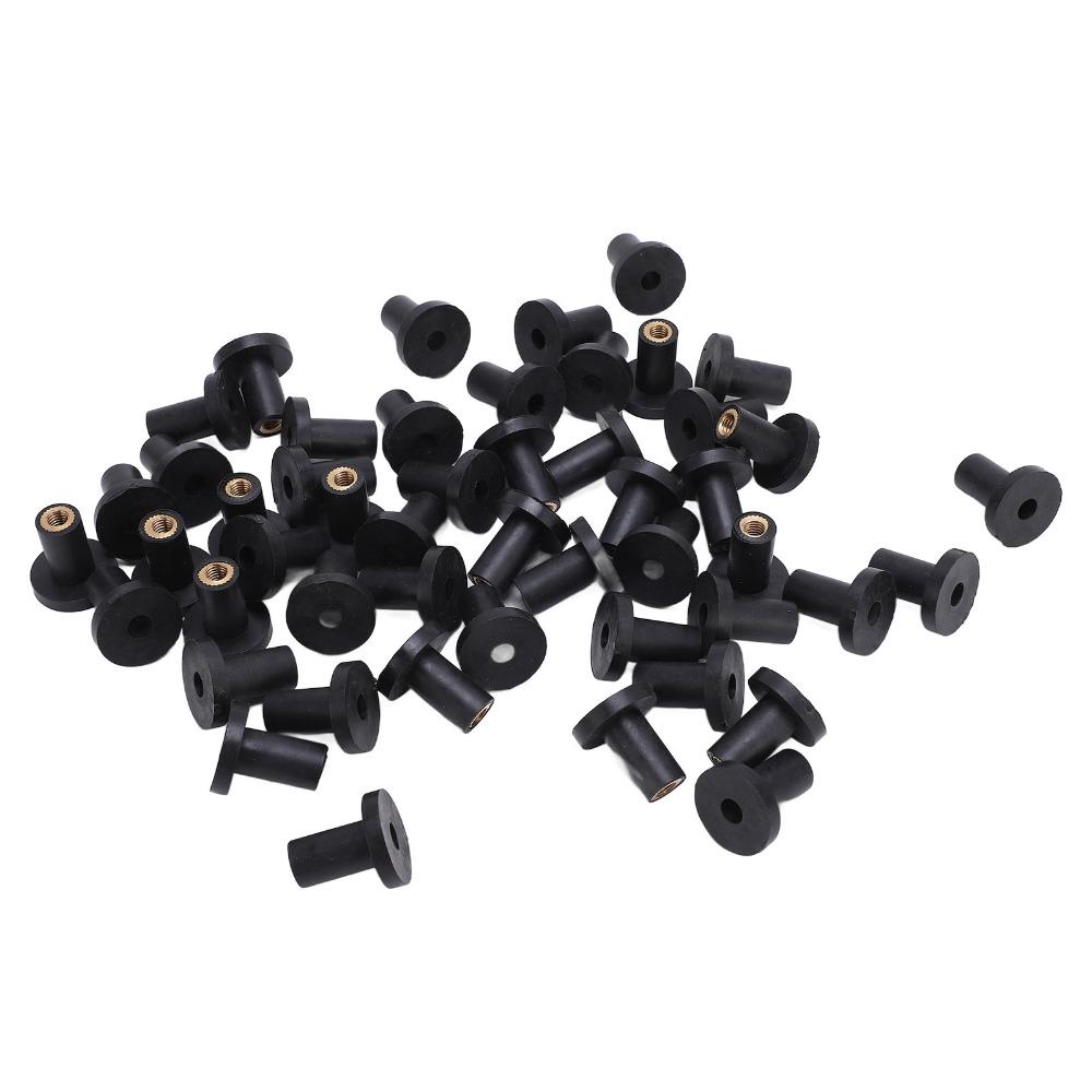50PCS Black Rubber M5 Rubber Well Nuts M5 Thread Fairing Mounting Nuts  Bolt Hole Sealing
