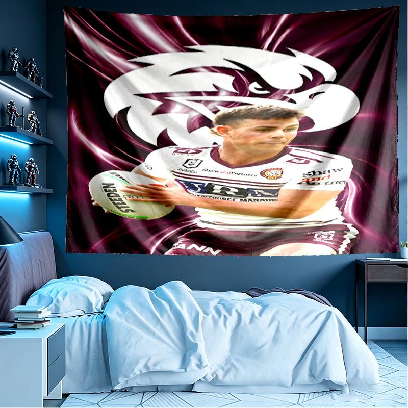 Manly Warringah Sea Eagles Print Tapestry, Lightweight Wall Hanging, for Bedroom, Dorm, Living Room, Home Art Decor, Birthday Christmas Gift for Frien