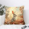 1pc Pillowcase, Rabbit Spring Floral Design, Soft and Comfortable Polyester Short Plush Fabric, Single-Sided Print, Pillow Insert Not Included, 44.96*