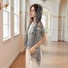 Vintage Golden Sparkle Fringe Scarf Party Shawl Women Luxury Headscarf Sequin Deco Wraps Fringed Bride Bridesmaid Wedding Cape