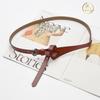 Women'S Leather Belt Retro Pin Buckle Belt Women'S Cowhide Fine Belt Women'S Decorative Dress
