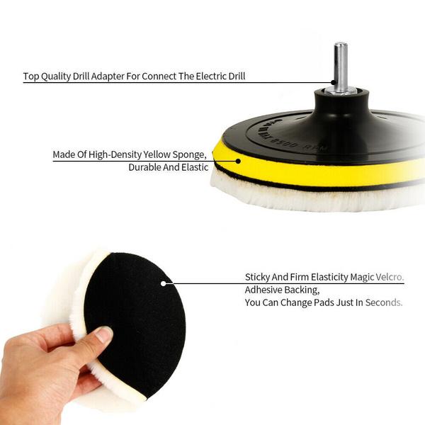 5pcs Car Polishing Wheel Buffing Pads Set Mop Kit Pad Polisher for Drill