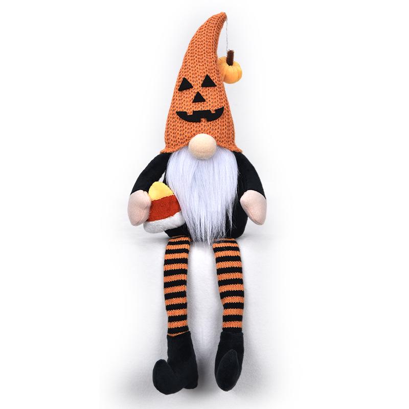 Halloweenová panenka trpaslíka s dlouhýma nohama a bez tváře se špičatým kloboukem - Kreativní přeshraniční dekorace