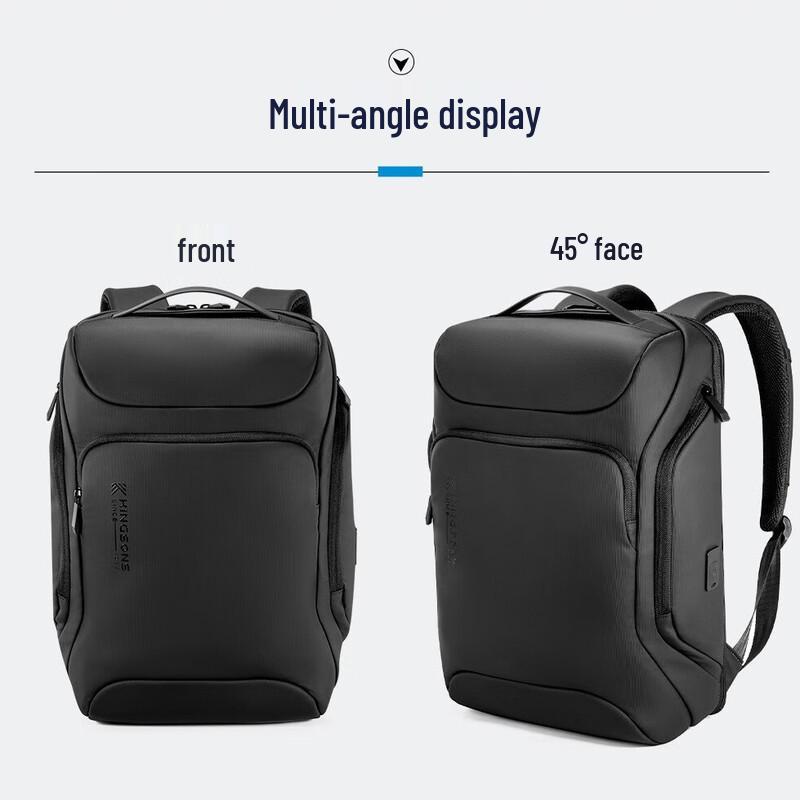 Jinshengsi Men s Business Commuter USB Waterproof Backpack 15.6 inch