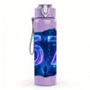 1PC Glowing Number Six Seven 750ml Color Plastic Sports Water Bottle Leakproof Flip Straw Lid Suitable for Sports Office Home Use