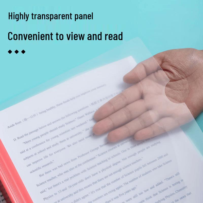 M&G A4 Transparent Color Pull Rod Folders (10-Pack)